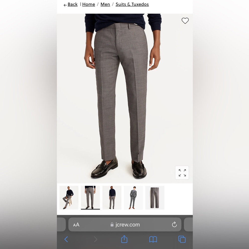 J. Crew Bedford Trousers in Light Grey